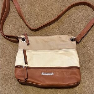 Rosetti Cream and Brown Crossbody Bag